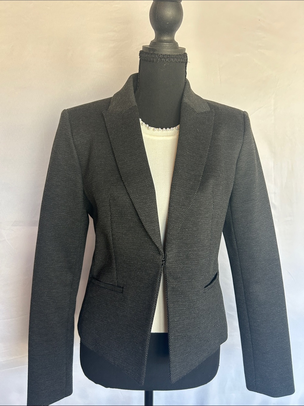 Calvin Klein Dark Charcoal Single-Button Blazer